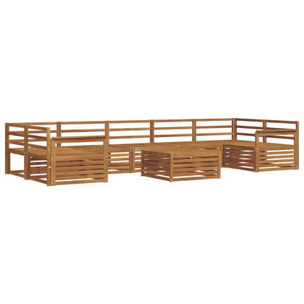 Utomhussoffset 8 pcs Naturfärg Massivt Akaciaträ