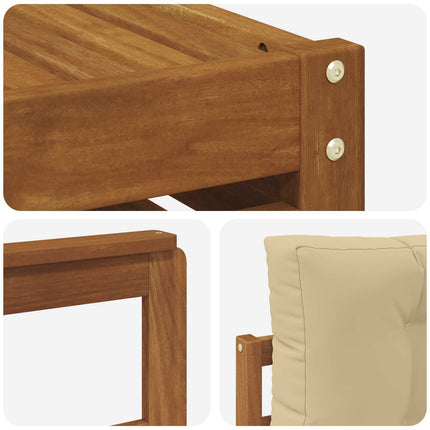 Utomhussoffset med kudde 8 pcs Naturlig och Beige