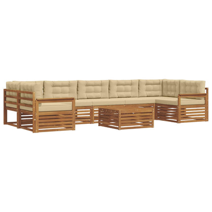 Utomhussoffset med kudde 8 pcs Naturlig och Beige