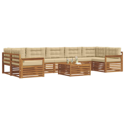 Utomhussoffset med kudde 8 pcs Naturlig och Beige