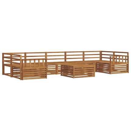 Utomhussoffset 8 pcs Naturfärg Massivt Akaciaträ