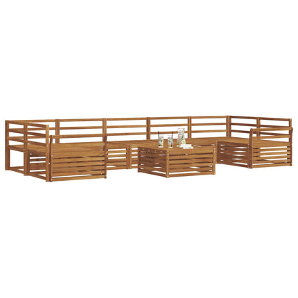 Utomhussoffset 8 pcs Naturfärg Massivt Akaciaträ