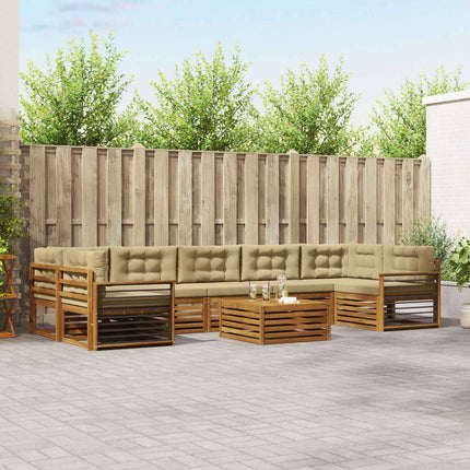 Utomhussoffset med kudde 8 pcs Naturlig och Beige