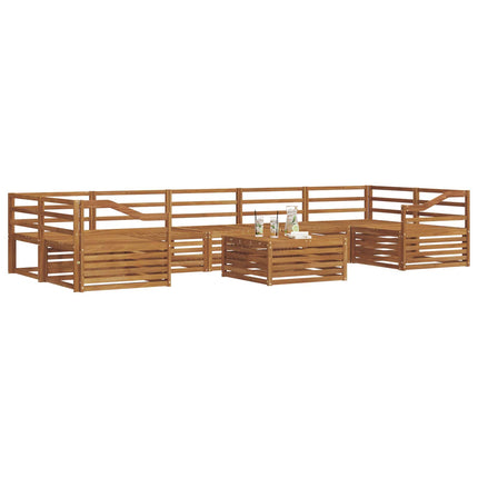 Utomhussoffset 8 pcs Naturfärg Massivt Akaciaträ
