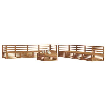 Utomhussoffset 9 pcs Naturfärg Massivt Akaciaträ