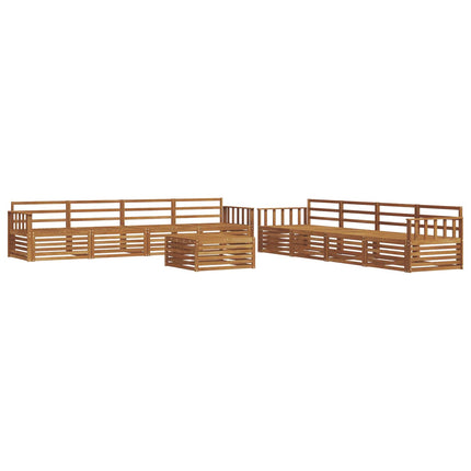Utomhussoffset 9 pcs Naturfärg Massivt Akaciaträ