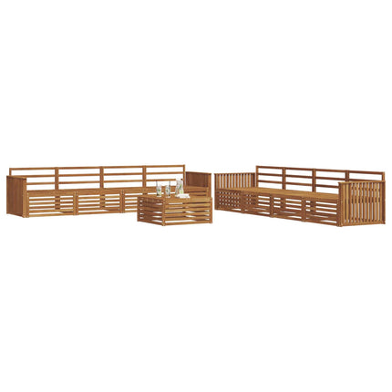 Utomhussoffset 9 pcs Naturfärg Massivt Akaciaträ