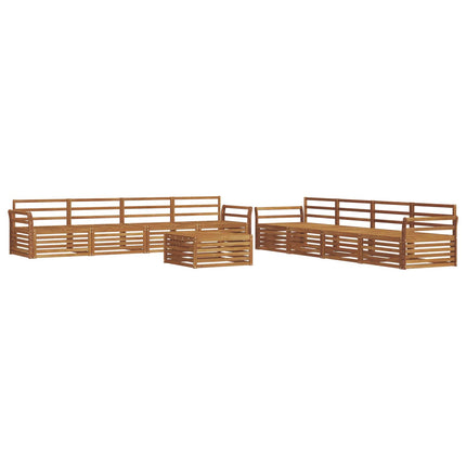 Utomhussoffset 9 pcs Naturfärg Massivt Akaciaträ