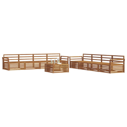 Utomhussoffset 9 pcs Naturfärg Massivt Akaciaträ