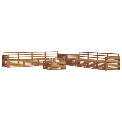 Utomhussoffset 9 pcs Naturfärg Massivt Akaciaträ
