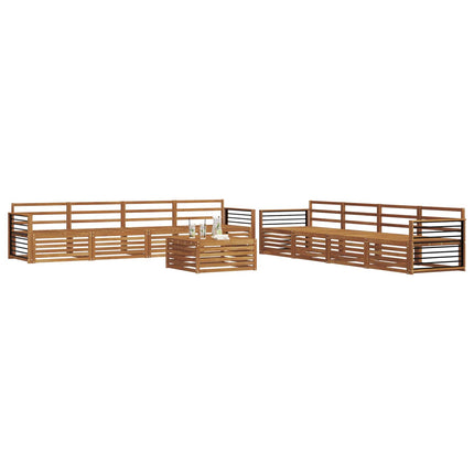 Utomhussoffset 9 pcs Naturfärg Massivt Akaciaträ