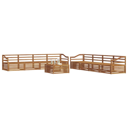 Utomhussoffset 9 pcs Naturfärg Massivt Akaciaträ