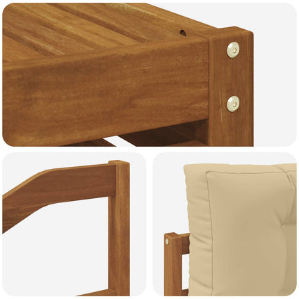 Utomhussoffset med kudde 9 pcs Naturlig och Beige