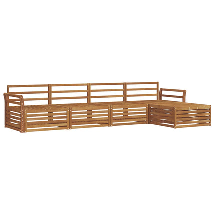 Utomhussoffset 5 pcs Naturfärg Massivt Akaciaträ