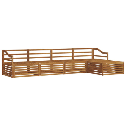 Utomhussoffset 5 pcs Naturfärg Massivt Akaciaträ
