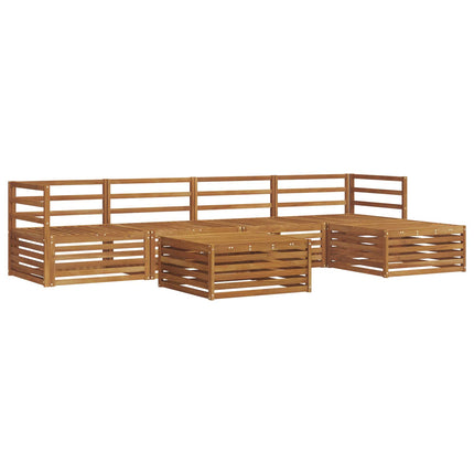 Utomhussoffset 6 pcs Naturfärg Massivt Akaciaträ