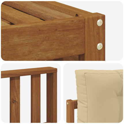 Utomhussoffset med kudde 6 pcs Naturlig och Beige