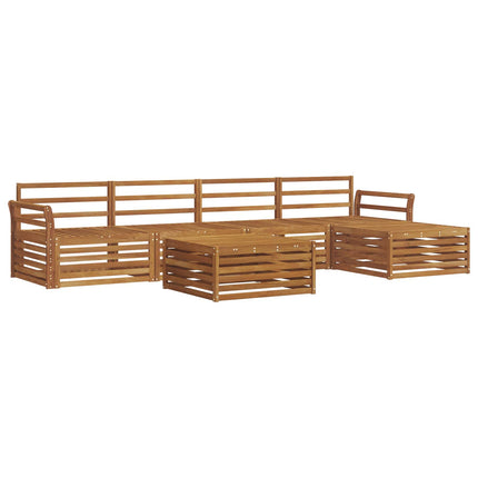 Utomhussoffset 6 pcs Naturfärg Massivt Akaciaträ