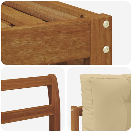 Utomhussoffset med kudde 6 pcs Naturlig och Beige
