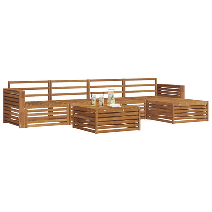 Utomhussoffset 6 pcs Naturfärg Massivt Akaciaträ