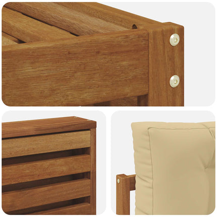 Utomhussoffset med kudde 6 pcs Naturlig och Beige