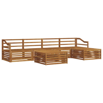 Utomhussoffset 6 pcs Naturfärg Massivt Akaciaträ