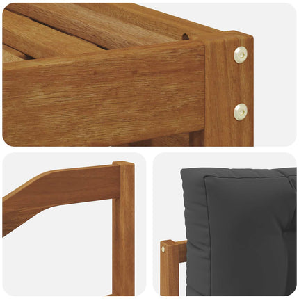 Utomhussoffset med kudde 6 pcs Naturlig och Antracit