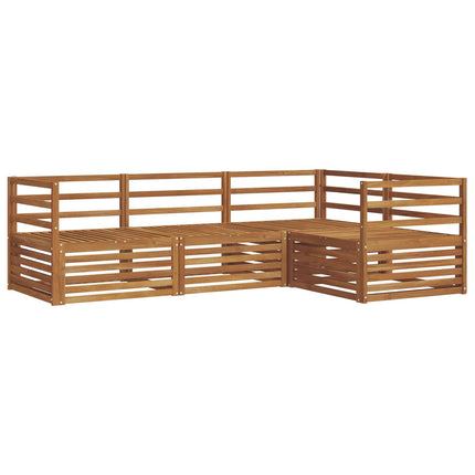 Utomhussoffset 4 pcs Naturfärg Massivt Akaciaträ
