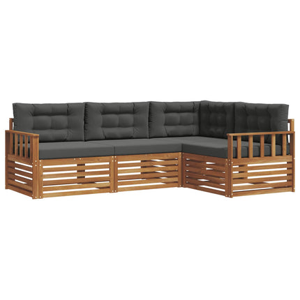 Utomhussoffset med kudde 4 pcs Naturlig och Antracit