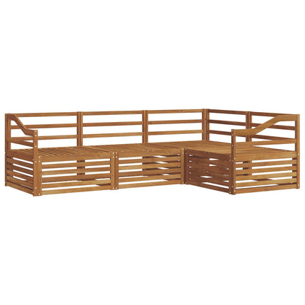 Utomhussoffset 4 pcs Naturfärg Massivt Akaciaträ