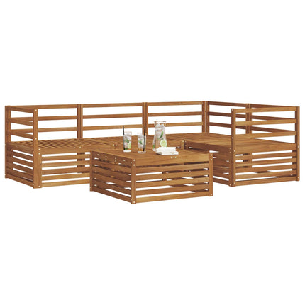 Utomhussoffset 5 pcs Naturfärg Massivt Akaciaträ