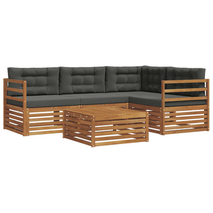 Utomhussoffset med kudde 5 pcs Naturlig och Antracit