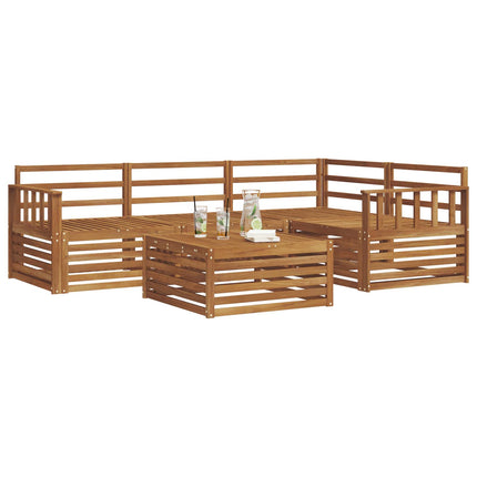 Utomhussoffset 5 pcs Naturfärg Massivt Akaciaträ