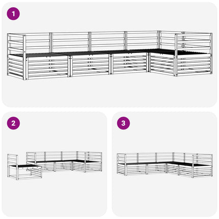 Utomhussoffset 5 pcs Naturfärg