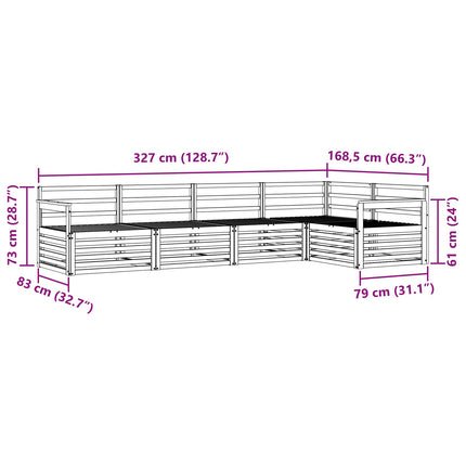 Utomhussoffset 5 pcs Naturfärg
