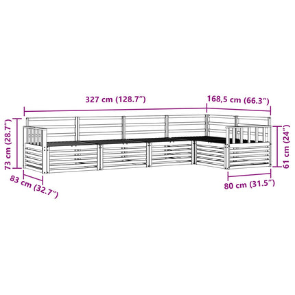Utomhussoffset 5 pcs Naturfärg