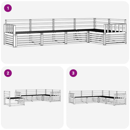 Utomhussoffset 5 pcs Naturfärg