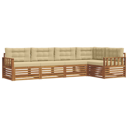 Utomhussoffset med kudde 5 pcs Naturlig och Beige