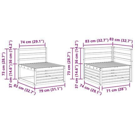 Utomhussoffset 5 pcs Naturfärg