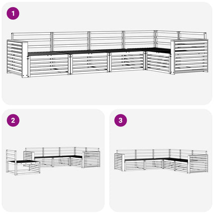 Utomhussoffset 5 pcs Naturfärg