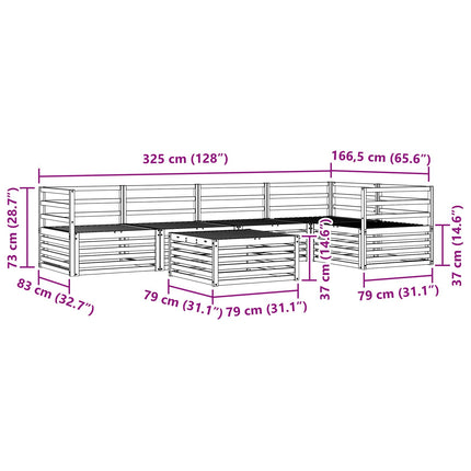 Utomhussoffset 6 pcs Naturfärg
