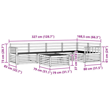 Utomhussoffset 6 pcs Naturfärg
