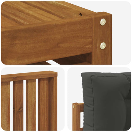 Utomhussoffset med kudde 6 pcs Naturlig och Antracit