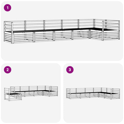 Utomhussoffset 6 pcs Naturfärg Massivt Akaciaträ