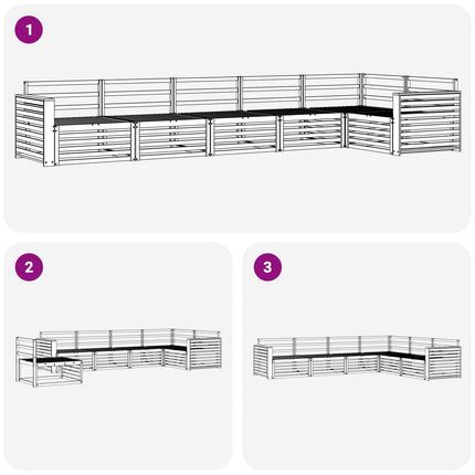 Utomhussoffset 6 pcs Naturfärg Massivt Akaciaträ