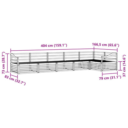 Utomhussoffset 6 pcs Naturfärg Massivt Akaciaträ