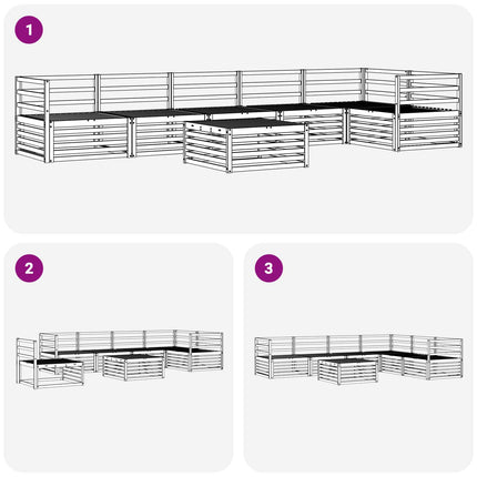 Utomhussoffset 7 pcs Naturfärg