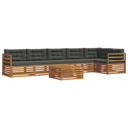 Utomhussoffset med kudde 7 pcs Naturlig och Antracit