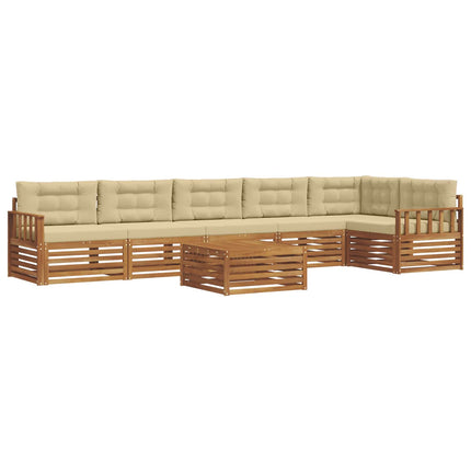 Utomhussoffset med kudde 7 pcs Naturlig och Beige