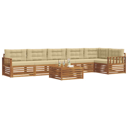Utomhussoffset med kudde 7 pcs Naturlig och Beige